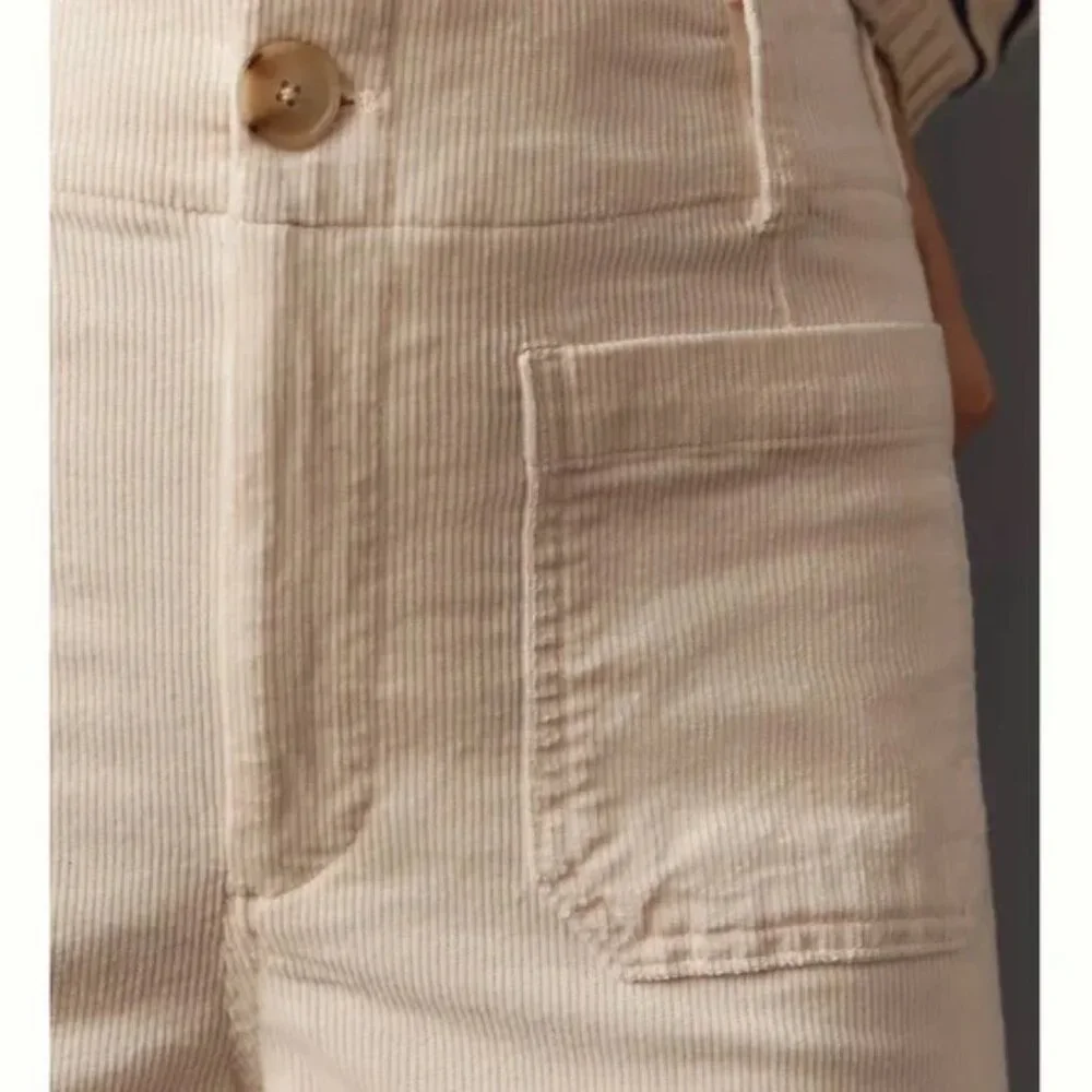 Anthropologie Maeve Colette Cropped Wide-Leg Corduroy Pants - Picture 3 of 11